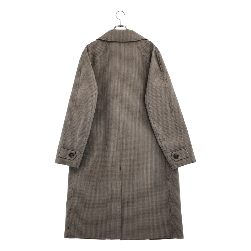 Loro Piana / ロロピアーナ | コットン シルク混 チェック ステンカラーコート | S | レディース