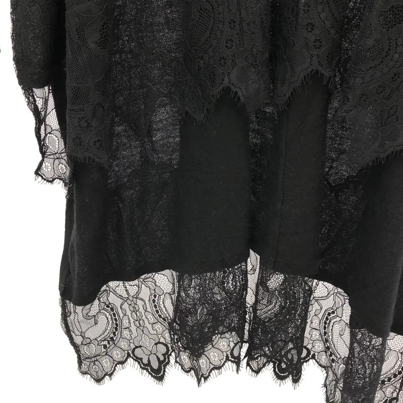 THOMAS WYLDE / トーマスワイルド | カシミヤ 裾レース ニットワンピース | XS | レディース