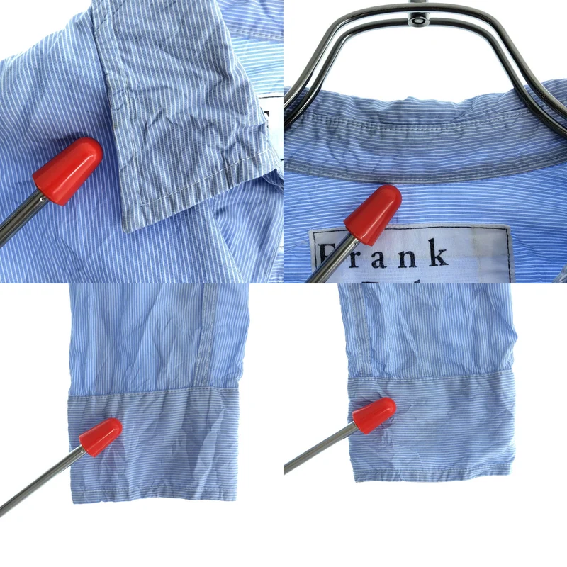 Frank&Eileen / フランクアンドアイリーン | Ron Herman 別注 / ストライプ シワ加工 スキッパーシャツ | XS | レディース