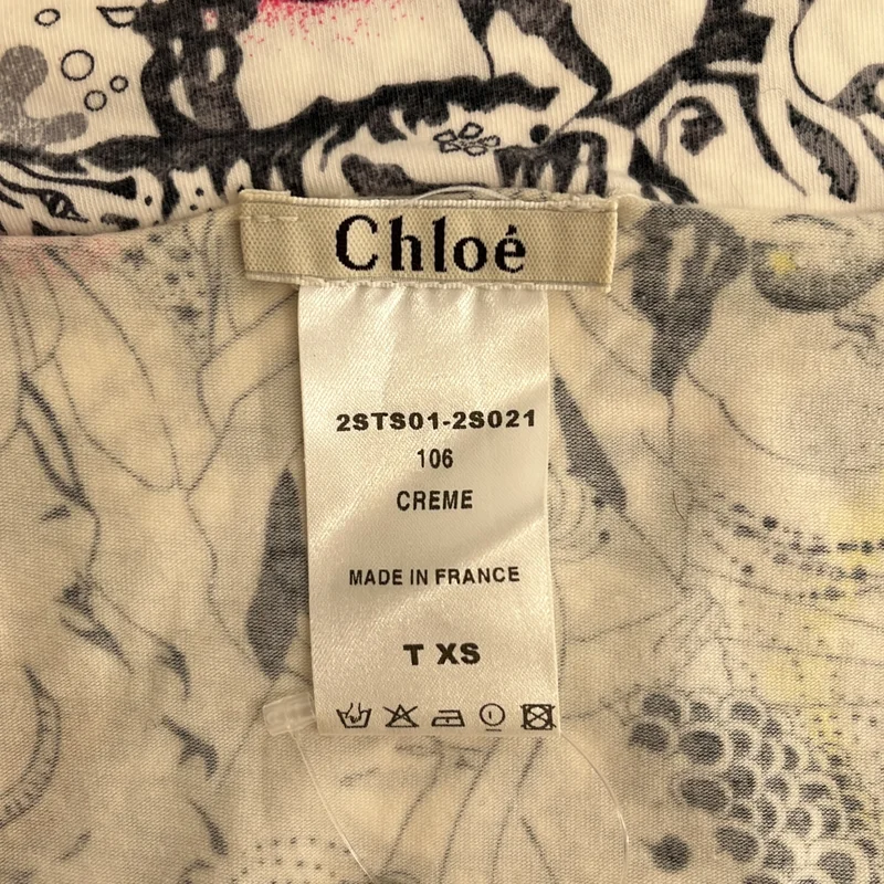 Chloe / クロエ | コットン プリント カットオフ タンクトップ | XS | レディース