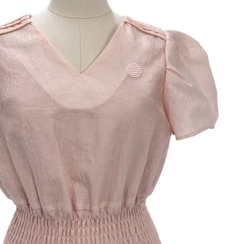 BORDERS at BALCONY / ボーダーズアットバルコニー | JACQUARD SHIRRING DRESS ワンピース BD2211-3E-35 | 36 | レディース