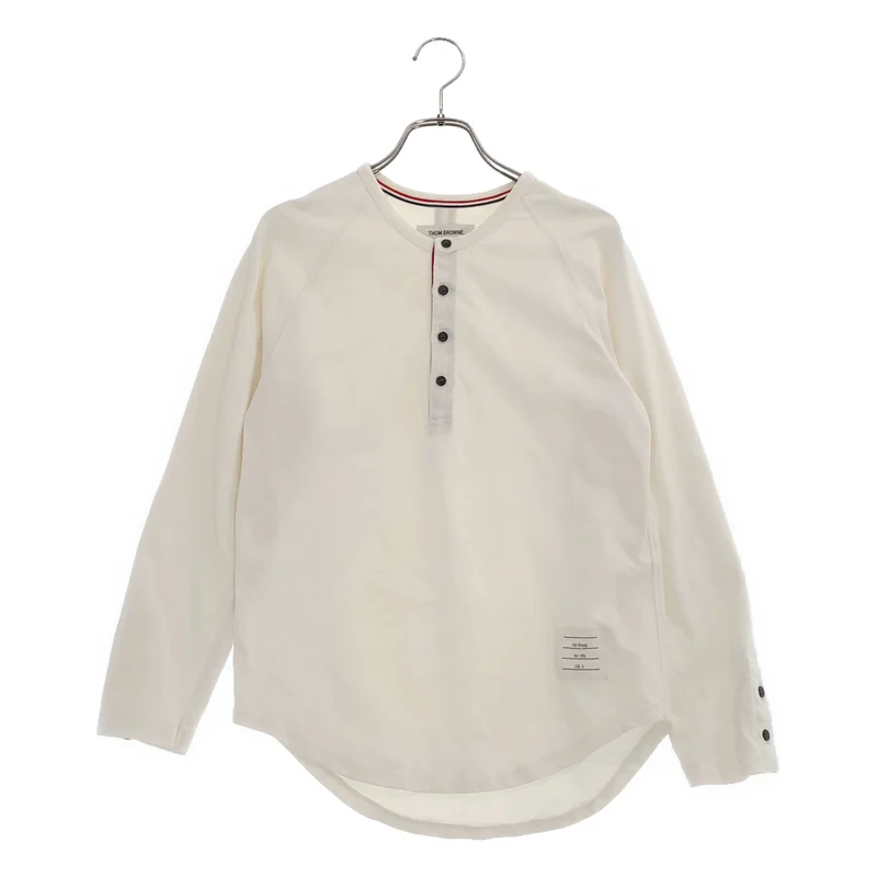 THOM BROWNE / トムブラウン | ヘンリーネック ラグランスリーブTシャツ | 0 | レディース
