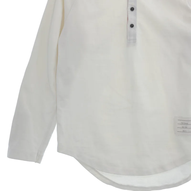 THOM BROWNE / トムブラウン | ヘンリーネック ラグランスリーブTシャツ | 0 | レディース