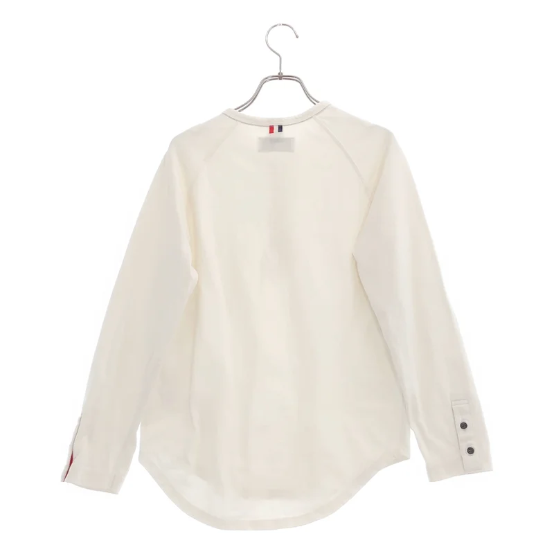 THOM BROWNE / トムブラウン | ヘンリーネック ラグランスリーブTシャツ | 0 | レディース