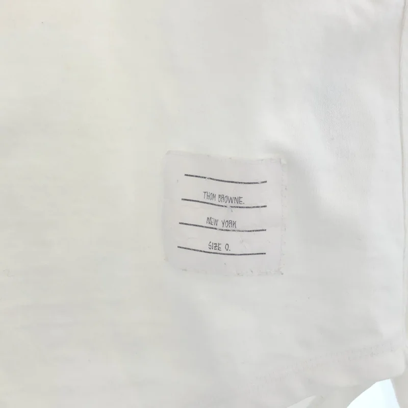 THOM BROWNE / トムブラウン | ヘンリーネック ラグランスリーブTシャツ | 0 | レディース