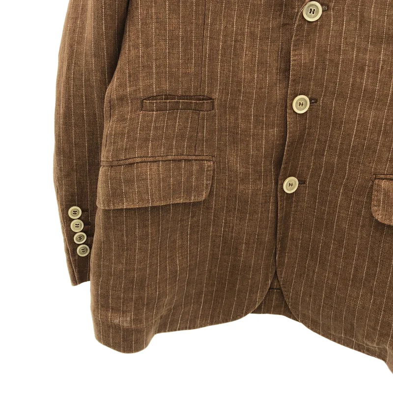 BRUNELLO CUCINELLI / ブルネロクチネリ | リネン ストライプ テーラードジャケット | 44 | メンズ