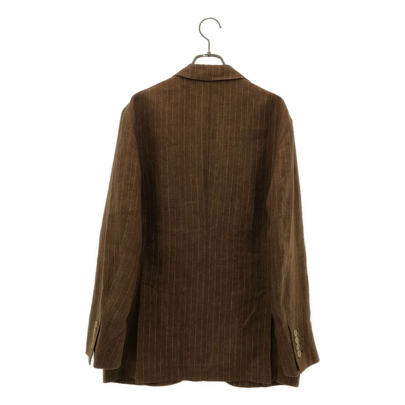 BRUNELLO CUCINELLI / ブルネロクチネリ | リネン ストライプ テーラードジャケット | 44 | メンズ