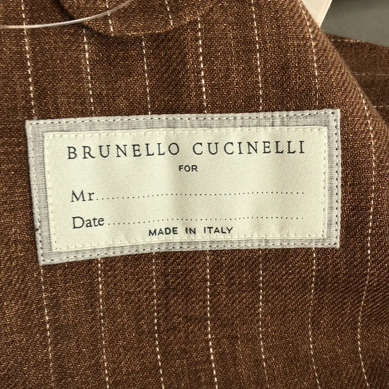 BRUNELLO CUCINELLI / ブルネロクチネリ | リネン ストライプ テーラードジャケット | 44 | メンズ