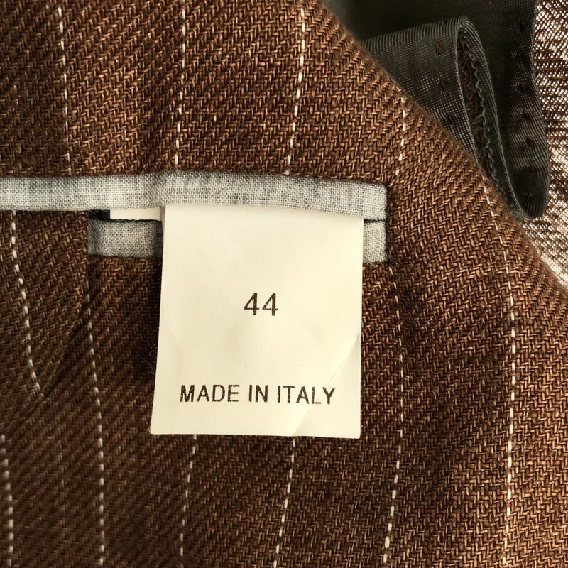 BRUNELLO CUCINELLI / ブルネロクチネリ | リネン ストライプ テーラードジャケット | 44 | メンズ