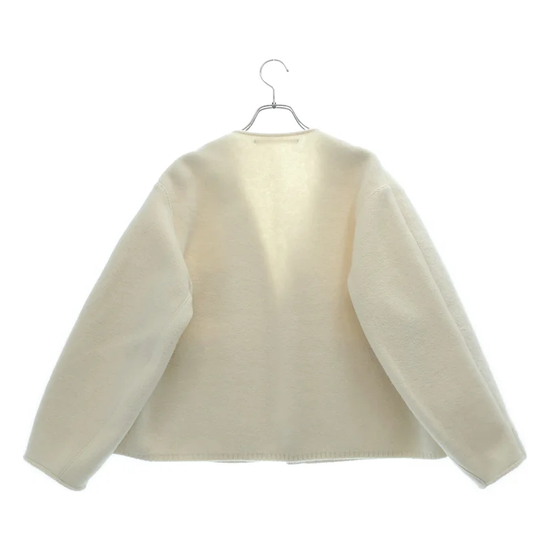TENNE HANDCRAFTED MODERN / テンハンドクラフテッドモダン | WEAVE AND KNIT NO COLLAR JACKET アンゴラ ノーカラージャケット | F | レディース