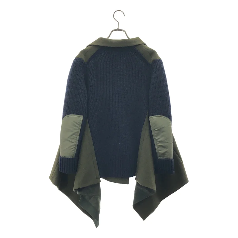 sacai / サカイ | ニット 切替 変形 ピーコート | 1 | レディース