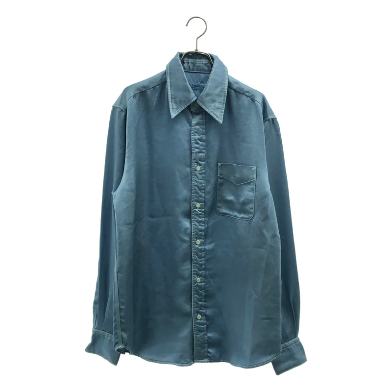 TOGA VIRILIS  / トーガビリリース | 2023AW | バックロゴ刺しゅう サテンシャツ | 44 | メンズ