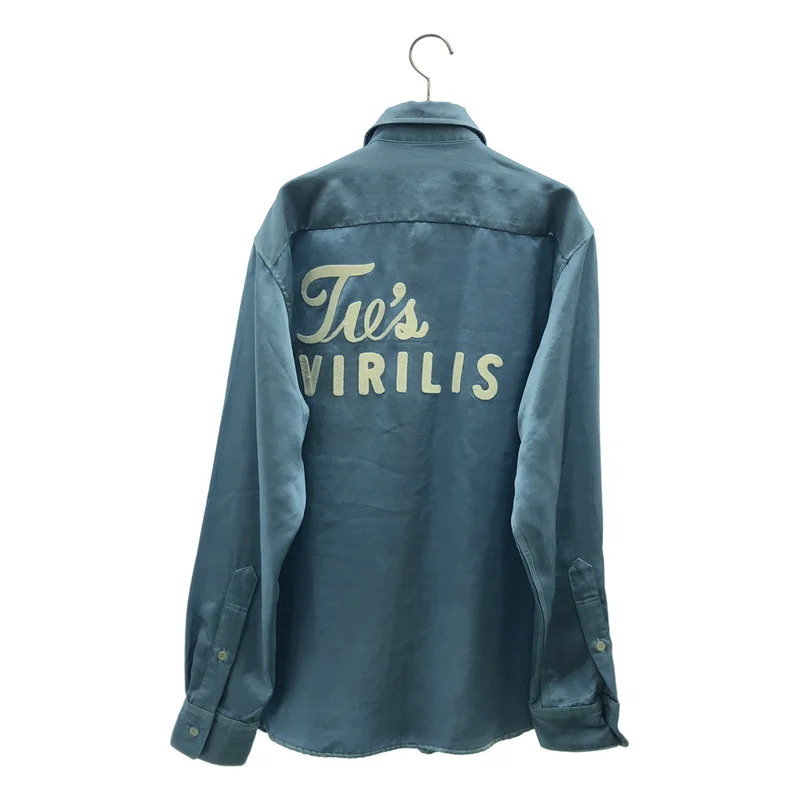 TOGA VIRILIS  / トーガビリリース | 2023AW | バックロゴ刺しゅう サテンシャツ | 44 | メンズ