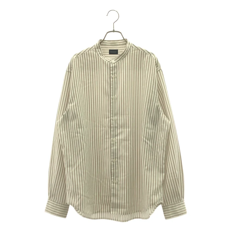 UNITED ARROWS green label relaxing / ユナイテッド アローズ グリーン レーベル リラクシング | コットン ストライプ バンドカラー シャツ | L | メンズ