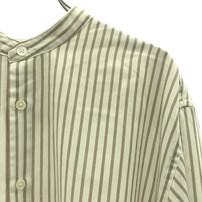 UNITED ARROWS green label relaxing / ユナイテッド アローズ グリーン レーベル リラクシング | コットン ストライプ バンドカラー シャツ | L | メンズ