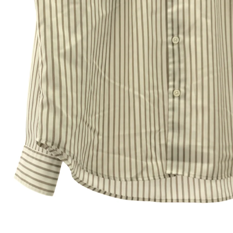 UNITED ARROWS green label relaxing / ユナイテッド アローズ グリーン レーベル リラクシング | コットン ストライプ バンドカラー シャツ | L | メンズ