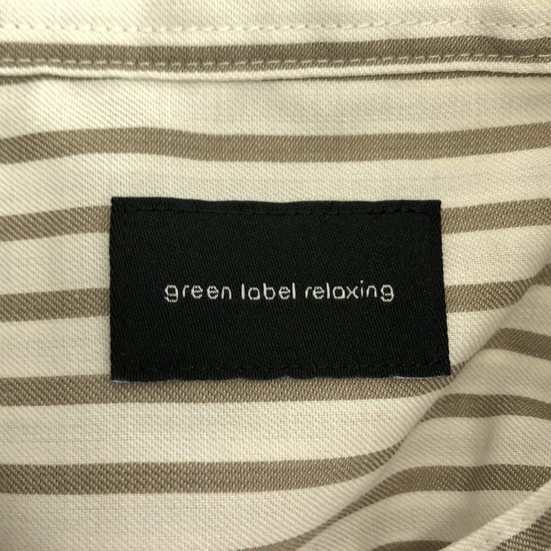 UNITED ARROWS green label relaxing / ユナイテッド アローズ グリーン レーベル リラクシング | コットン ストライプ バンドカラー シャツ | L | メンズ