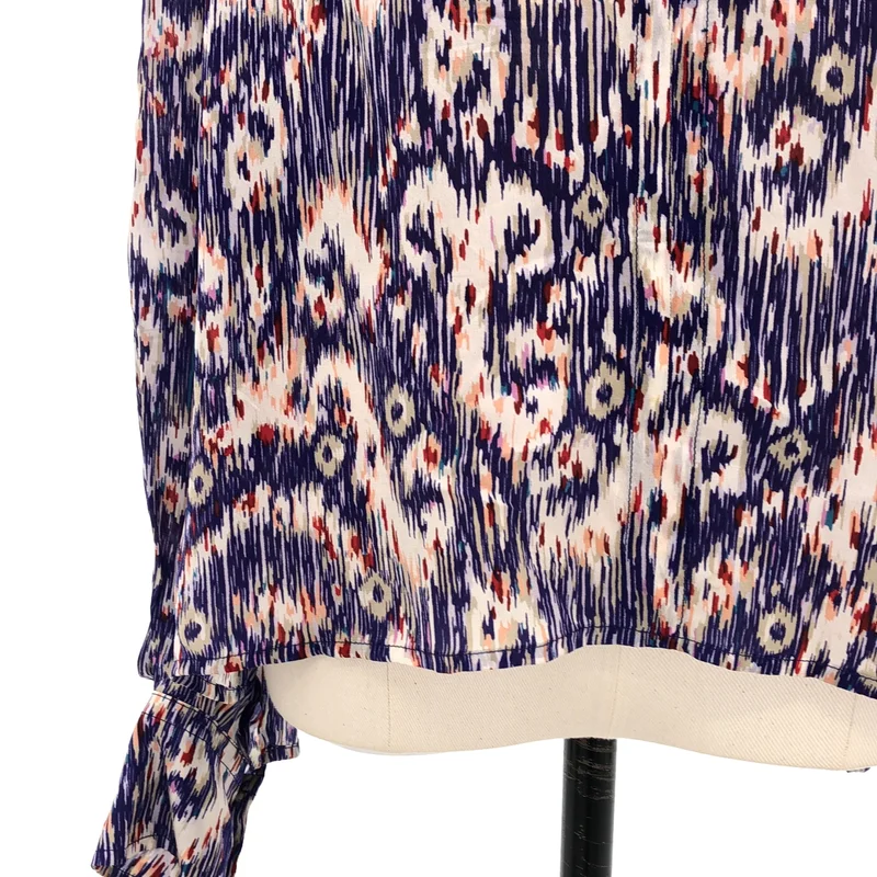 ISABEL MARANT ETOILE / イザベルマランエトワール | シルク 総柄 Vネック ブラウス | 34 | レディース