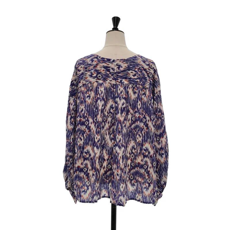 ISABEL MARANT ETOILE / イザベルマランエトワール | シルク 総柄 Vネック ブラウス | 34 | レディース