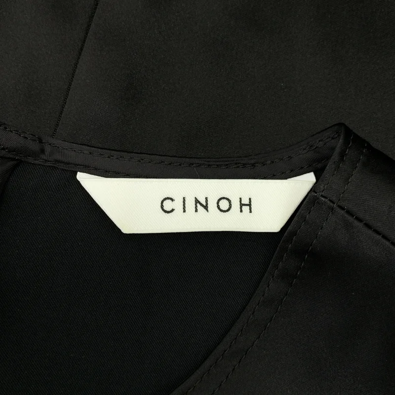 CINOH / チノ | トリアセテート ボリュームスリーブ サイドポケット ドレス ワンピース | 38 | レディース