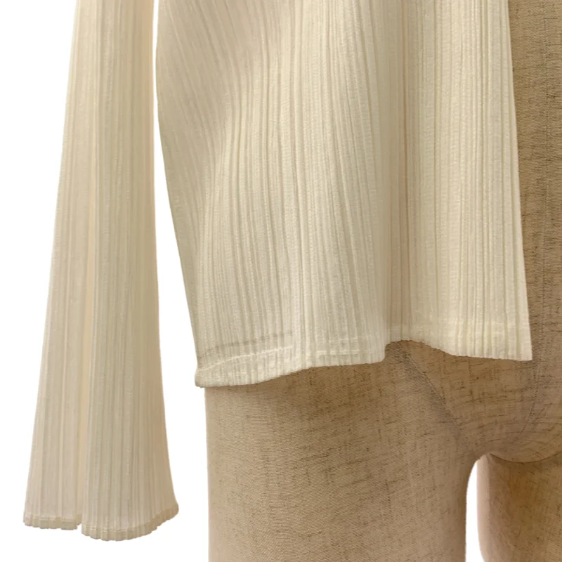 PLEATS PLEASE ISSEY MIYAKE / プリーツプリーズイッセイミヤケ | ボタンレス ノーカラー カーディガン | 4 | レディース