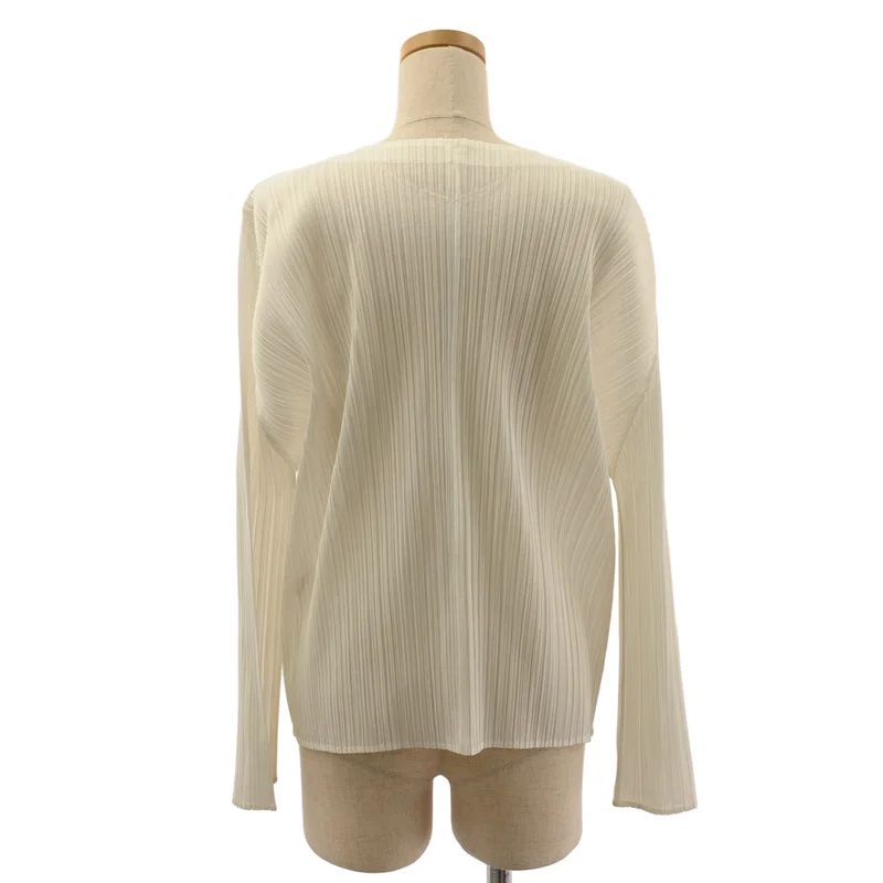 PLEATS PLEASE ISSEY MIYAKE / プリーツプリーズイッセイミヤケ | ボタンレス ノーカラー カーディガン | 4 | レディース