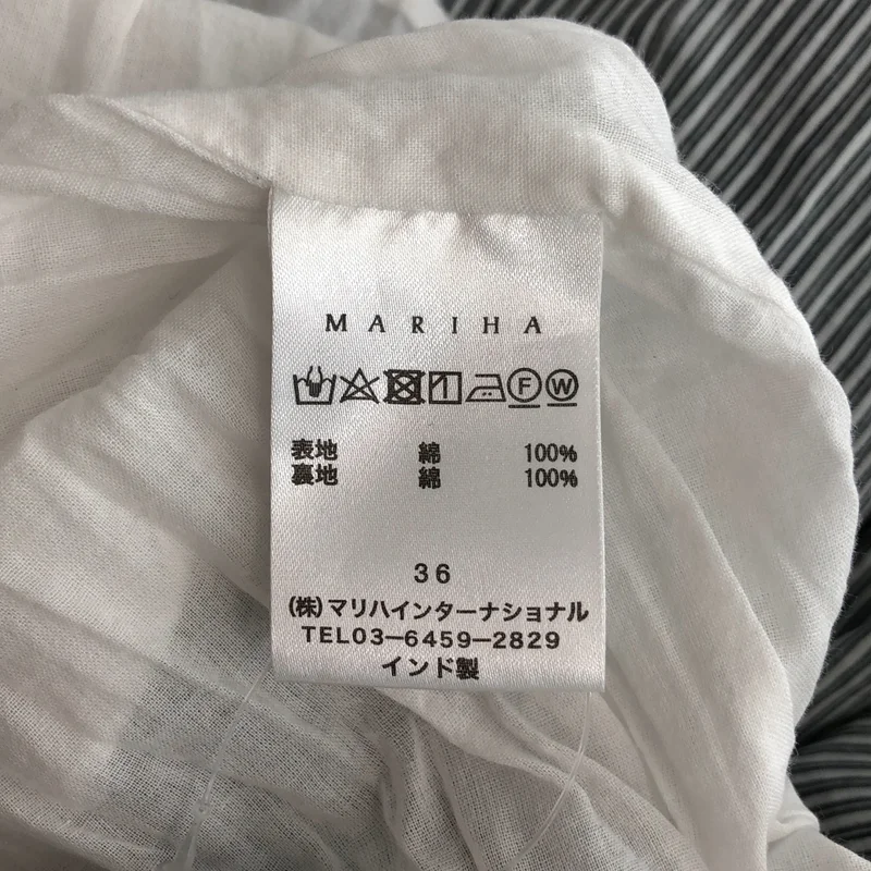 MARIHA / マリハ | ストライプ Vネック ノースリーブ ワンピース | 36 | レディース