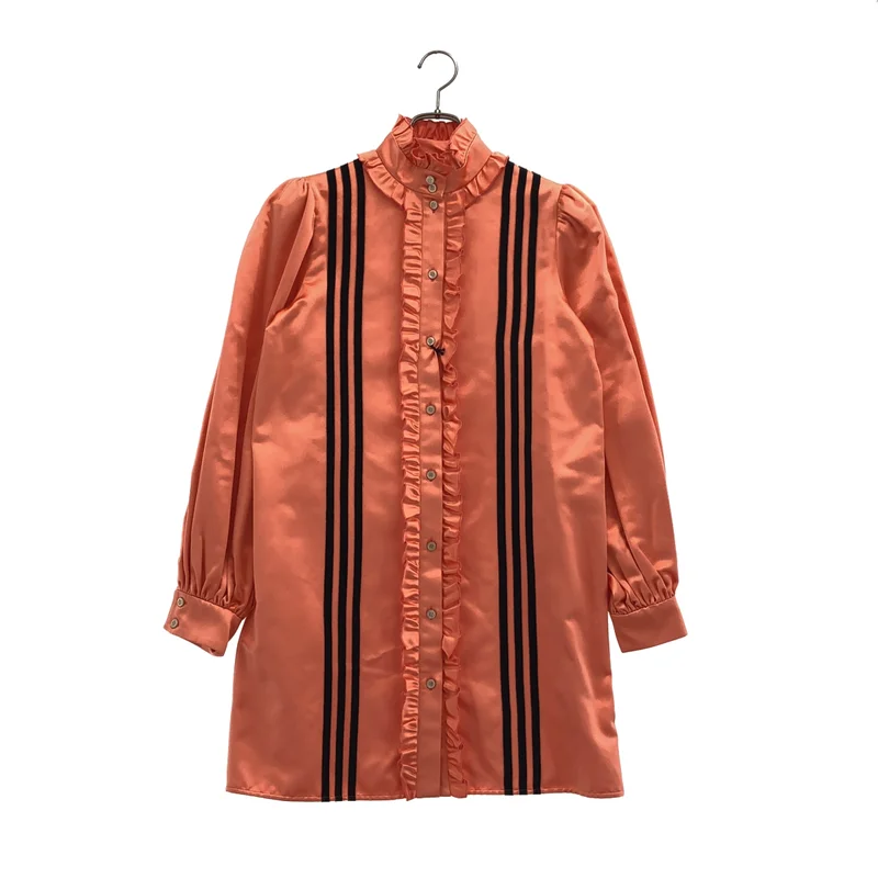 GUCCI / グッチ | 2023SS | × adidas / アディダス / シルク フリルカラー シャツワンピース | 40 | レディース