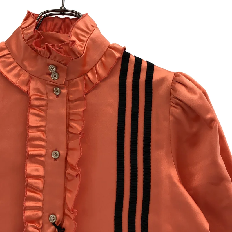 GUCCI / グッチ | 2023SS | × adidas / アディダス / シルク フリルカラー シャツワンピース | 40 | レディース