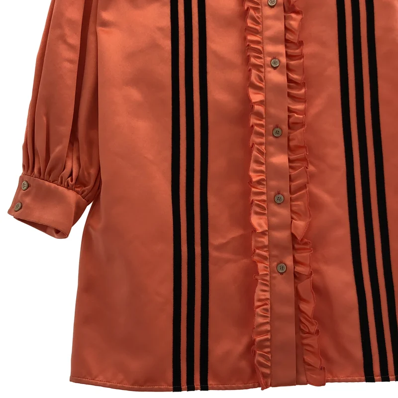 GUCCI / グッチ | 2023SS | × adidas / アディダス / シルク フリルカラー シャツワンピース | 40 | レディース