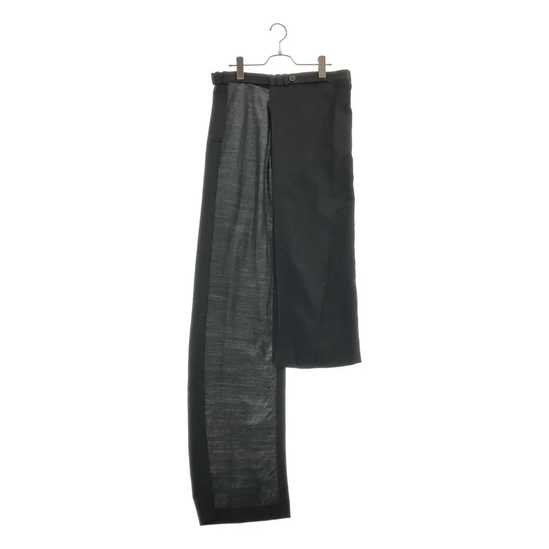 YOHJI YAMAMOTO POUR HOMME / ヨウジヤマモトプールオム | 2024SS | W/RY HARD TWISTED GABARDINE U-TIED HEM WRAP SKIRT / 変形 ラップ 巻きスカート | 3 | メンズ