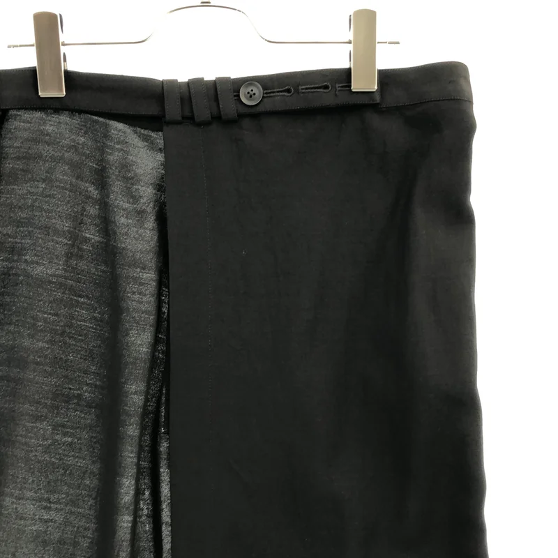 YOHJI YAMAMOTO POUR HOMME / ヨウジヤマモトプールオム | 2024SS | W/RY HARD TWISTED GABARDINE U-TIED HEM WRAP SKIRT / 変形 ラップ 巻きスカート | 3 | メンズ