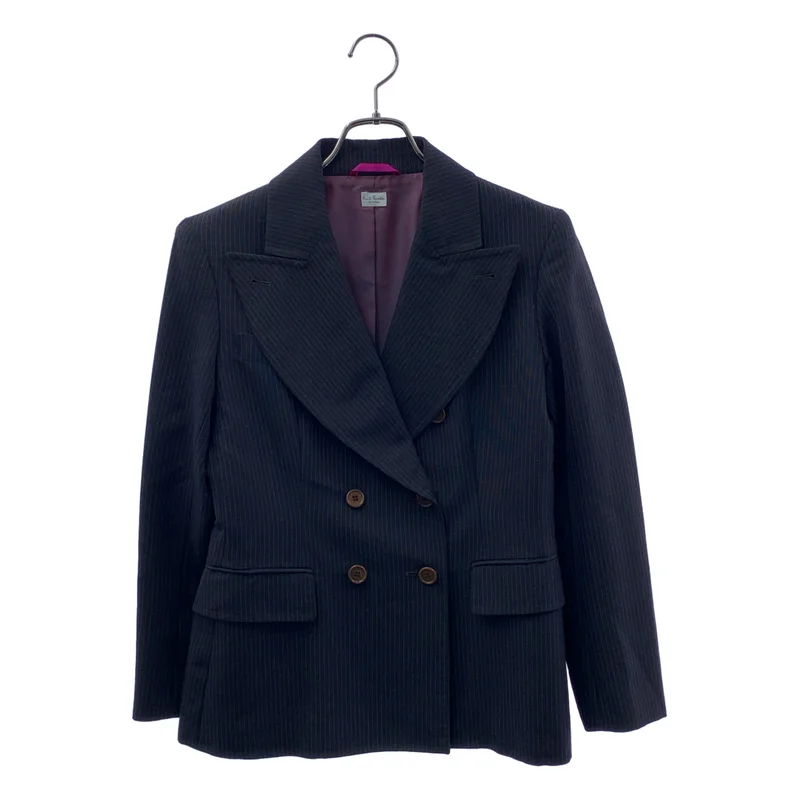 Paul Smith / ポールスミス | ウールストレッチ ストライプ ダブルブレスト テーラードジャケット | 42 | レディース