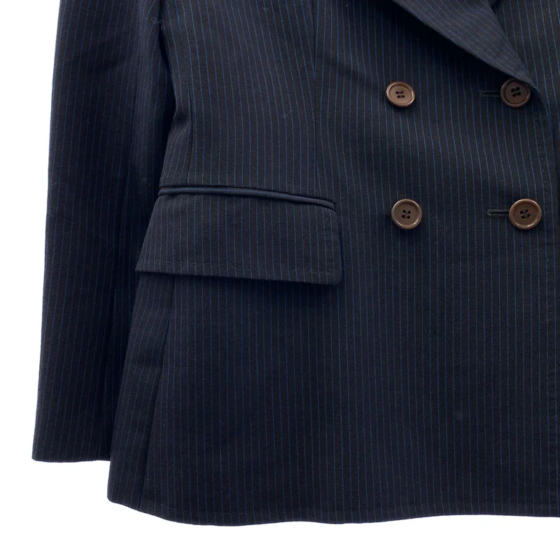 Paul Smith / ポールスミス | ウールストレッチ ストライプ ダブルブレスト テーラードジャケット | 42 | レディース