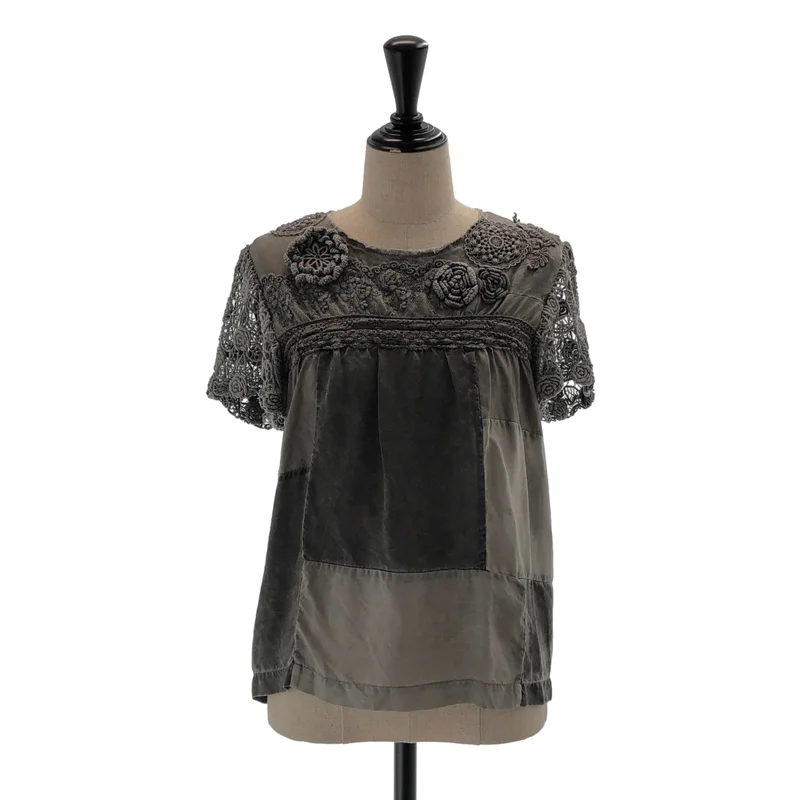 tricot COMME des GARCONS / トリココムデギャルソン | 2006SS | セットアップ / 異素材切替 パッチワーク ジャケット / ブラウス / リバーシブル スカート | S | レディース