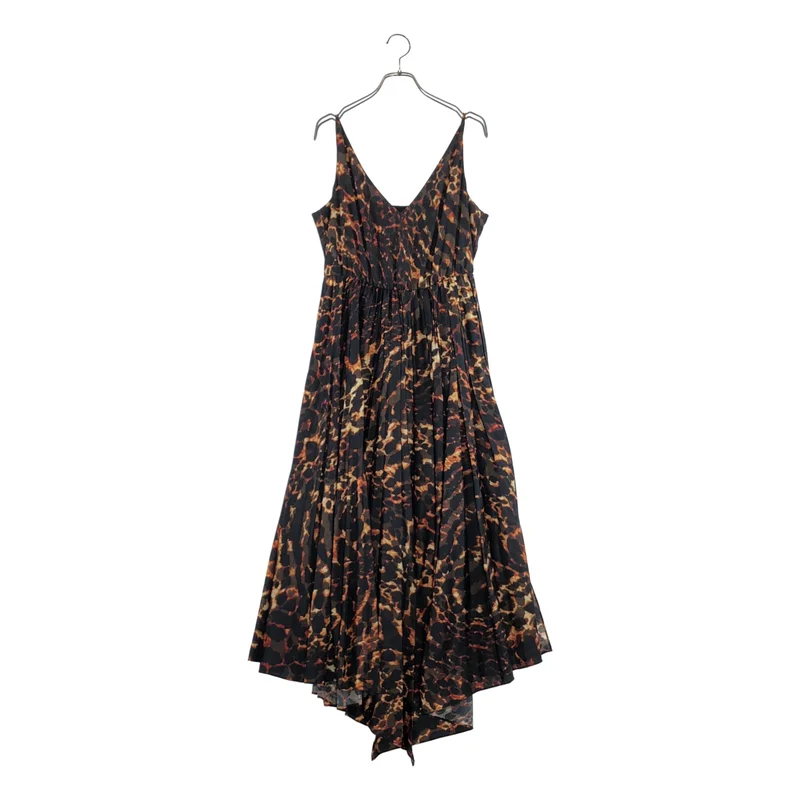 ALLSAINTS / オールセインツ | 2025AW | JAX PARDUS DRESS / セットアップ / レオパード プリーツ キャミワンピース / ウールストレッチ クルーネックニット | M | レディース