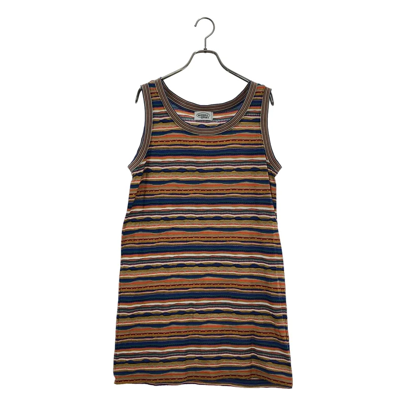 MISSONI / ミッソーニ | コットン マルチボーダー ノースリーブワンピース | 40 | レディース