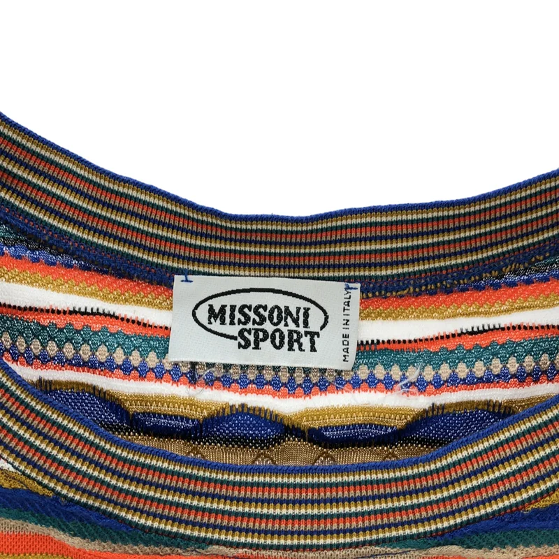 MISSONI / ミッソーニ | コットン マルチボーダー ノースリーブワンピース | 40 | レディース