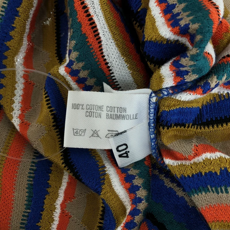 MISSONI / ミッソーニ | コットン マルチボーダー ノースリーブワンピース | 40 | レディース