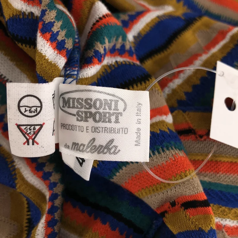 MISSONI / ミッソーニ | コットン マルチボーダー ノースリーブワンピース | 40 | レディース