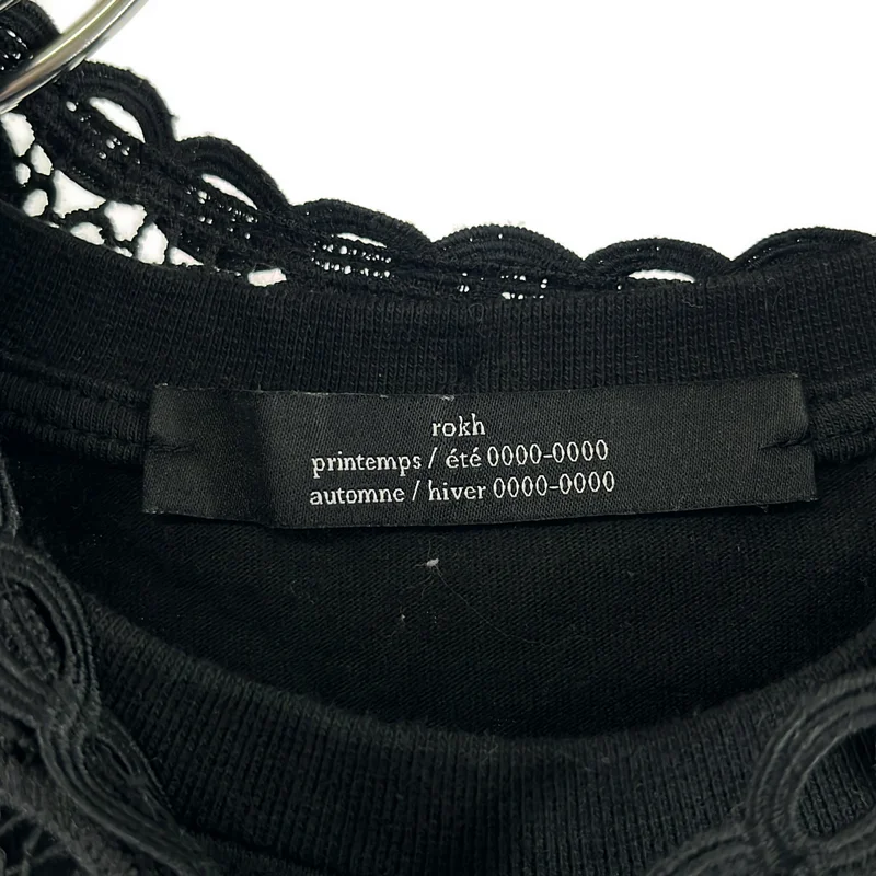 Rokh / ロック | レース 付け襟 ロゴ Tシャツ カットソー | S | レディース