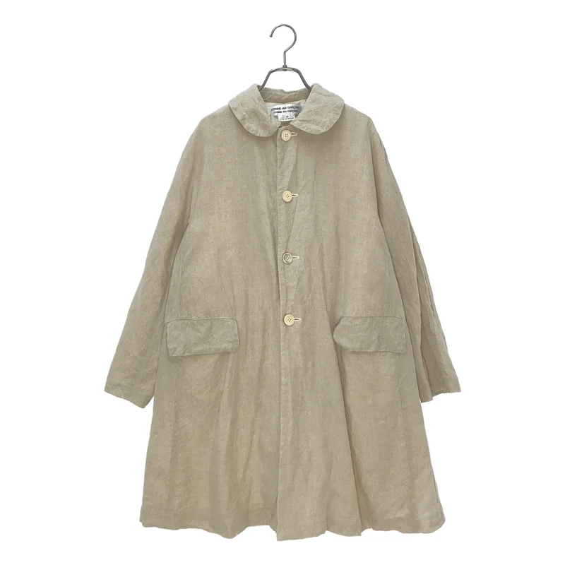 COMME des GARCONS COMME des GARCONS / コムコム | 2013SS | リネンラメストライプラウンドカラーコート | XS | レディース