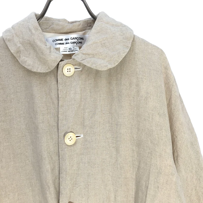COMME des GARCONS COMME des GARCONS / コムコム | 2013SS | リネンラメストライプラウンドカラーコート | XS | レディース