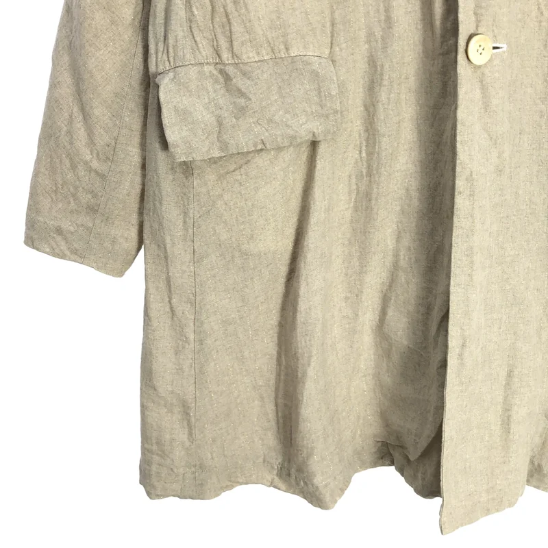 COMME des GARCONS COMME des GARCONS / コムコム | 2013SS | リネンラメストライプラウンドカラーコート | XS | レディース