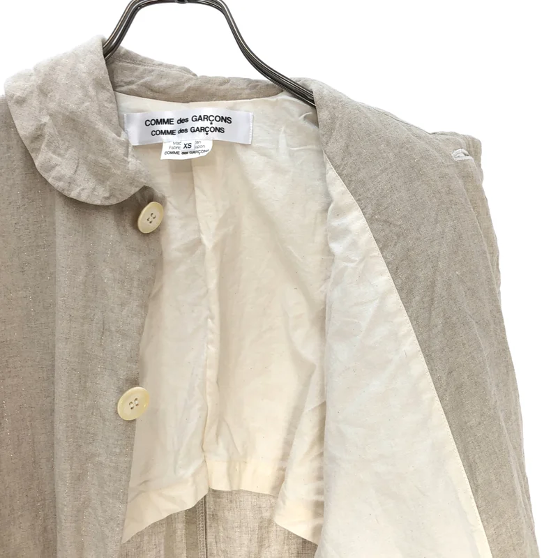 COMME des GARCONS COMME des GARCONS / コムコム | 2013SS | リネンラメストライプラウンドカラーコート | XS | レディース