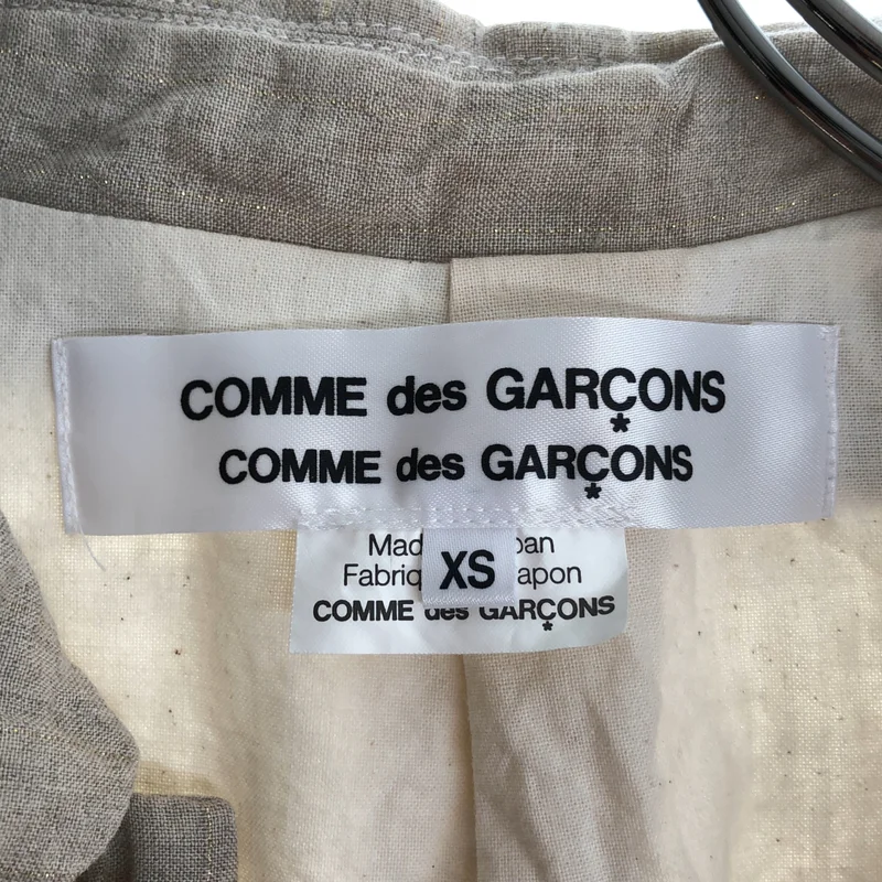 COMME des GARCONS COMME des GARCONS / コムコム | 2013SS | リネンラメストライプラウンドカラーコート | XS | レディース