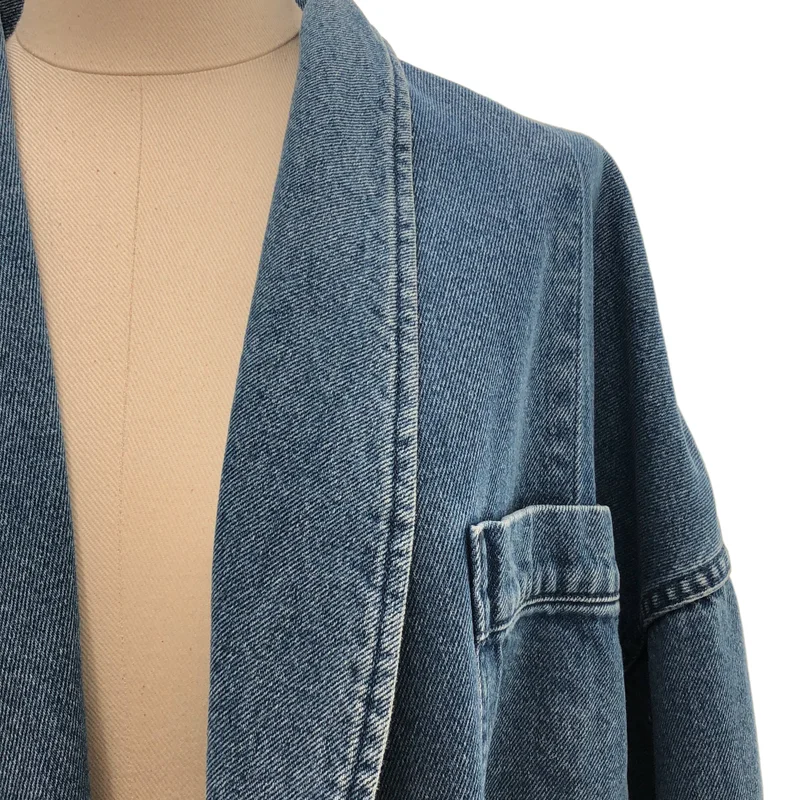 HYKE / ハイク | 2023AW | デニム カットオフ ショールカラー オーバーコート | 1 | レディース