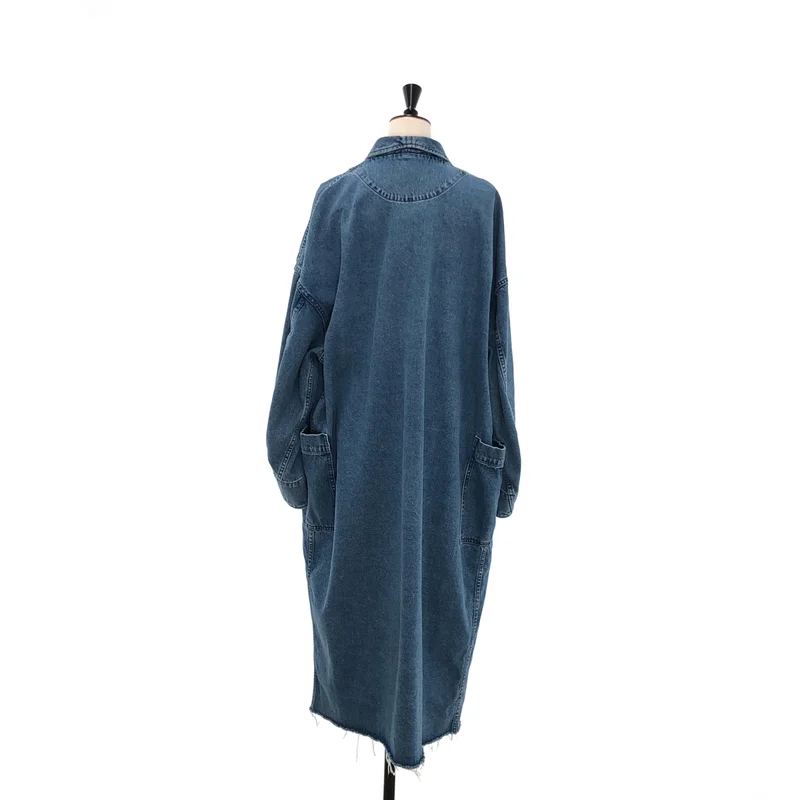 HYKE / ハイク | 2023AW | デニム カットオフ ショールカラー オーバーコート | 1 | レディース