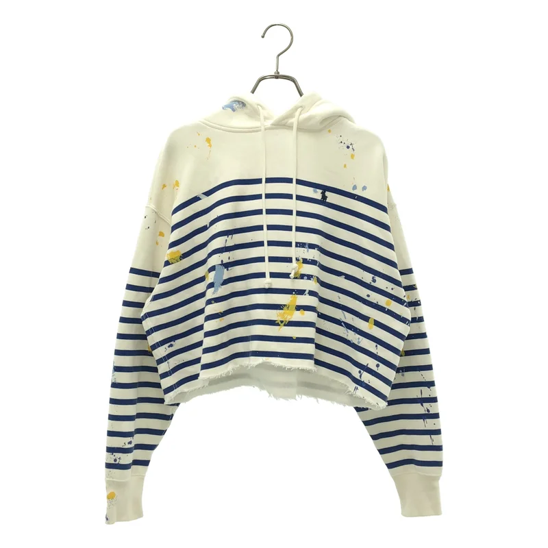 POLO RALPH LAUREN / ポロラルフローレン | ペイント ボーダー オーバーサイズ カットオフ パーカー | XS | レディース