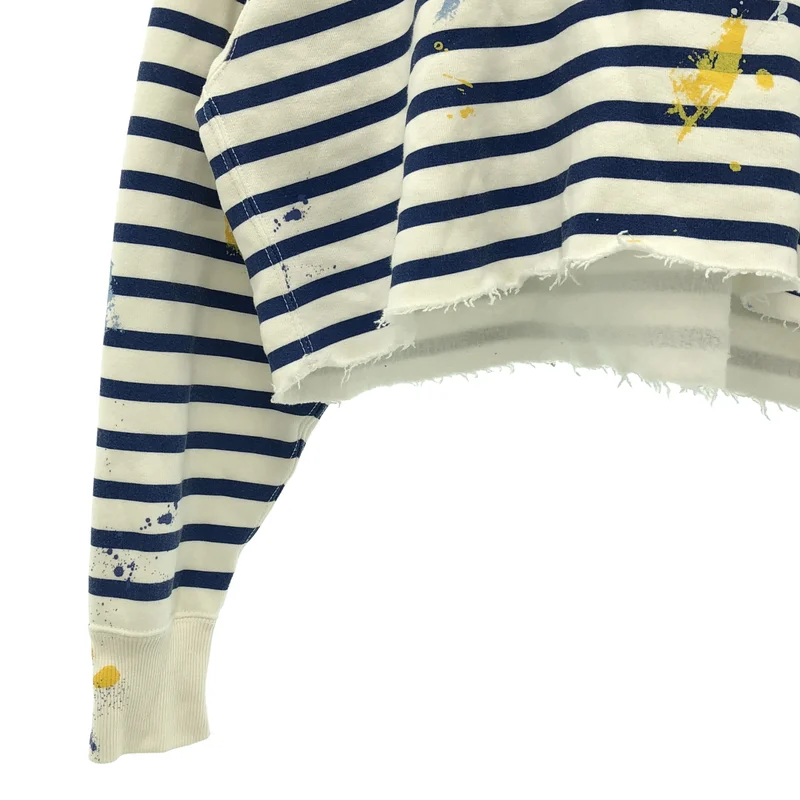 POLO RALPH LAUREN / ポロラルフローレン | ペイント ボーダー オーバーサイズ カットオフ パーカー | XS | レディース